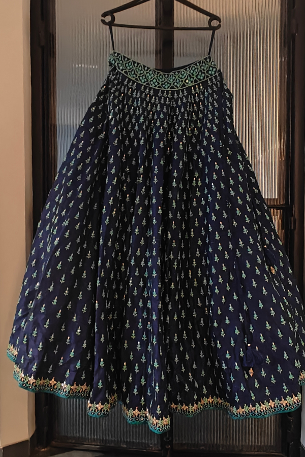 Anita dongre Blue silk lehenga