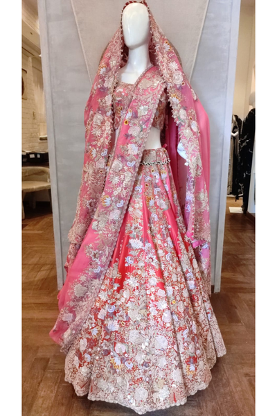 Anamika Khanna pink embroidered lehenga