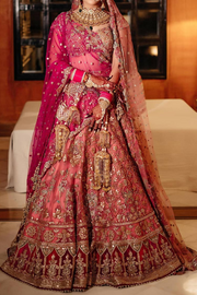 Rimple & Harpreet pink embroidered lehenga