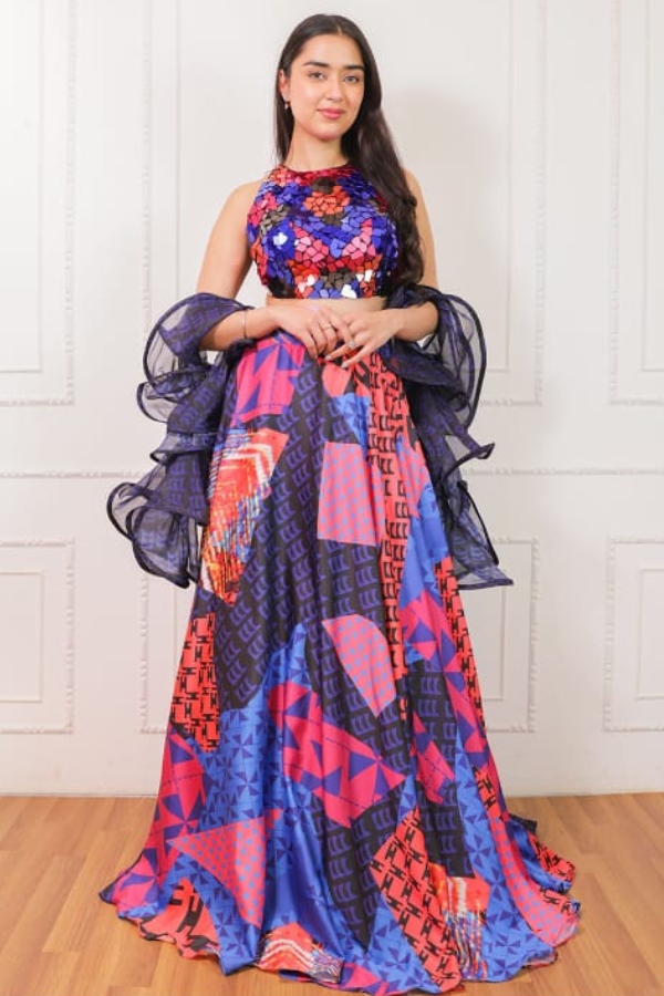 Prism Multicolour lehenga set