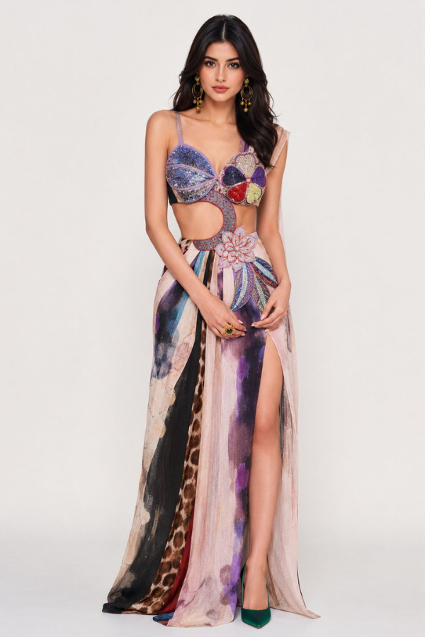Floral Pre-draped Saree