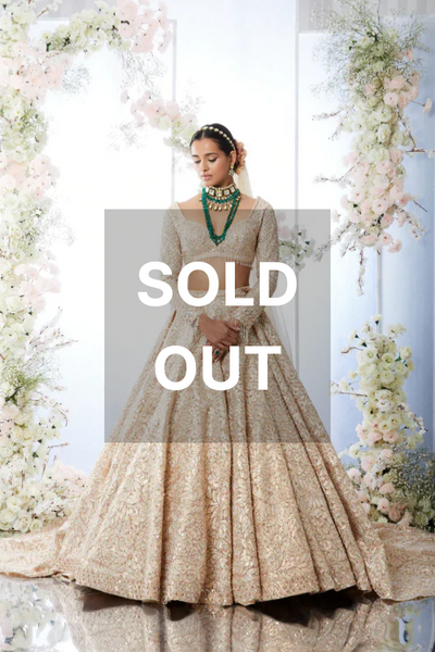 seema gujral rose gold lehenga