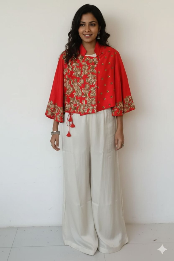 Ruby red jumpsuit set