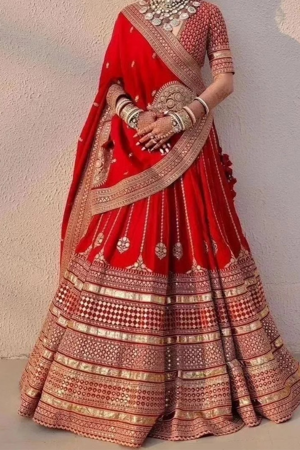 Sabyasachi red bridal lehenga