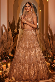 Surabhi Chopra gold embellished lehenga set