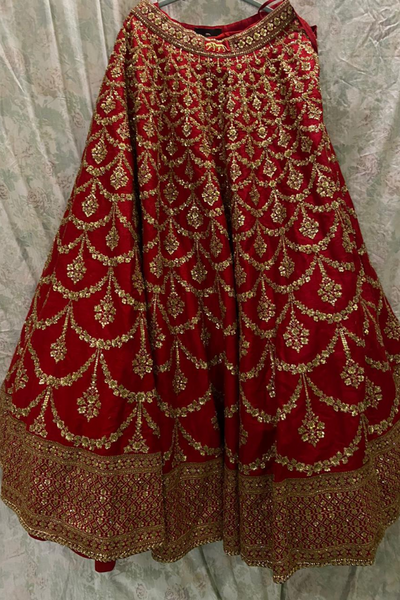 Sabyasachi red bridal lehenga