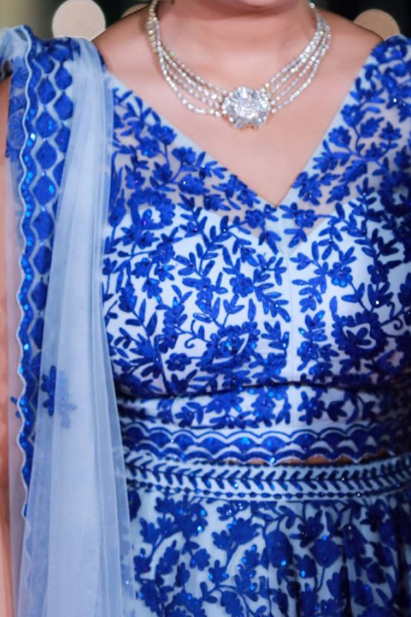 Seema Gujral blue embroidered lehenga