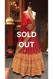 Sabyasachi red bridal lehenga