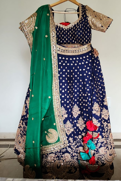 Nidhi Tholia blue embroidered lehenga