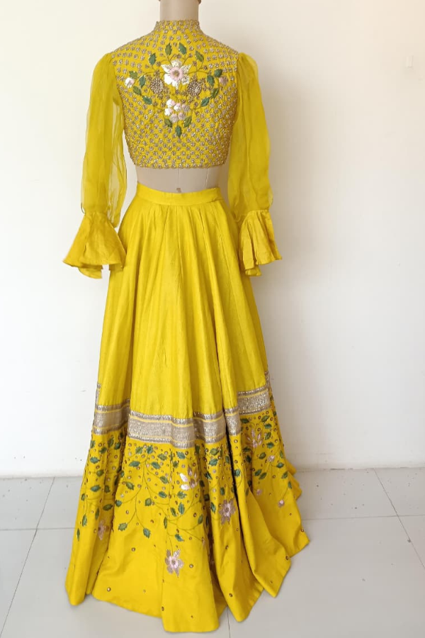 Yellow Floral lehenga set