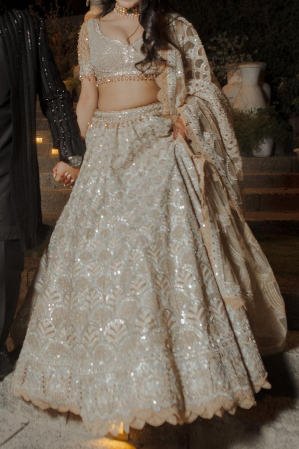 Tarun Tahiliani ivory embellished lehenga