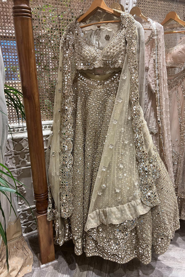 Abhinav Mishra GOLDEN EMBELLISHED LEHENGA SET