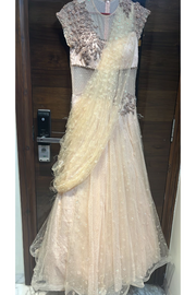 Dolly J ivory saree gown