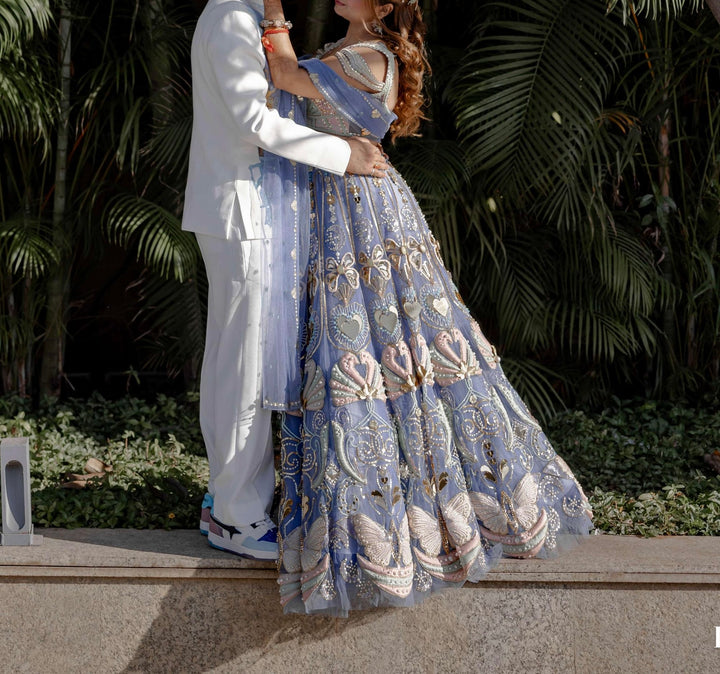 Papa Don't Preach Sequins & Crystal Embroidered Lehenga Set
