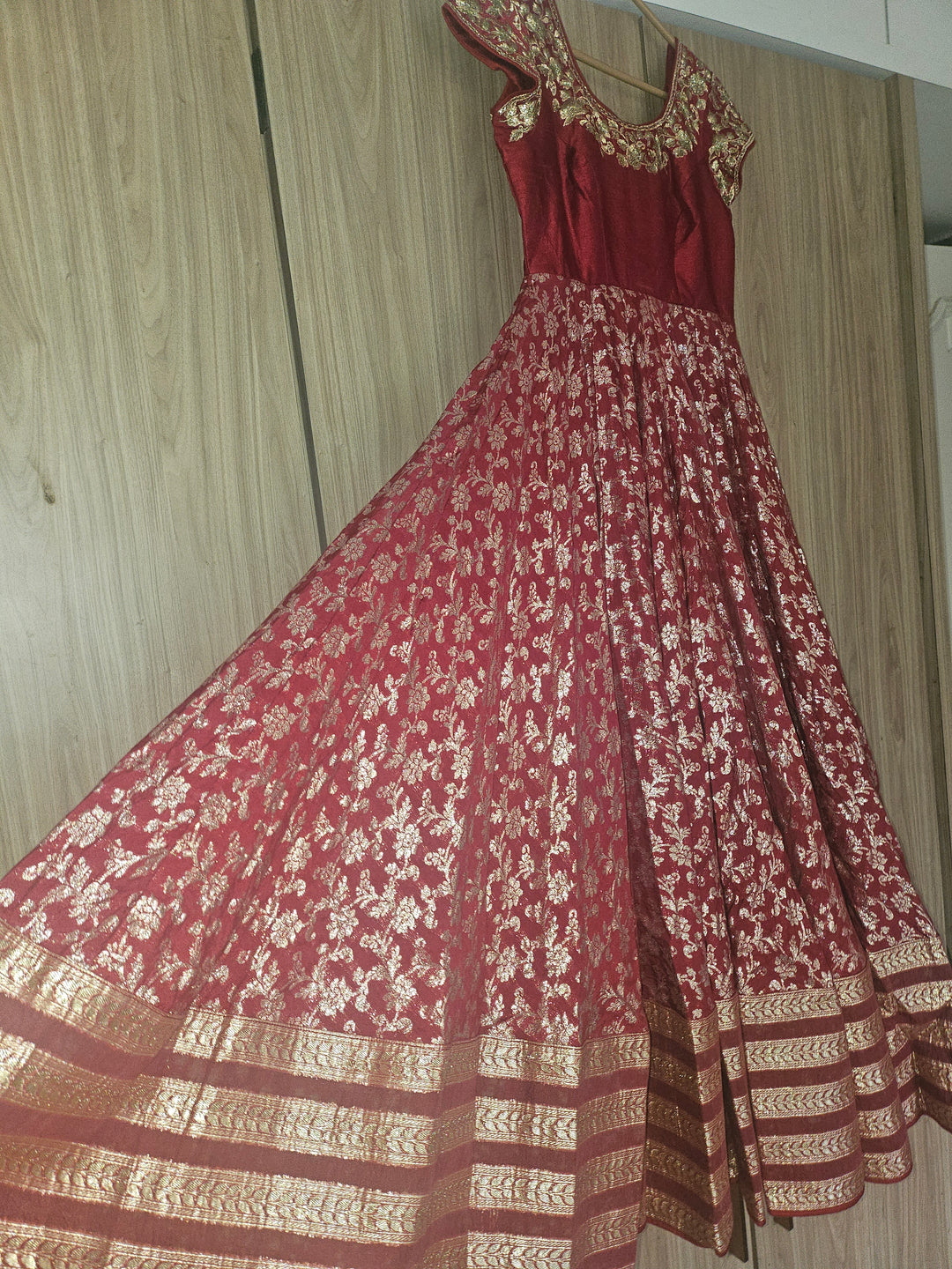 Vikram Phadnis Red Embroidered Anarkali Set