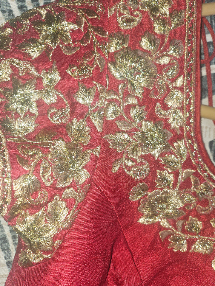 Vikram Phadnis Red Embroidered Anarkali Set