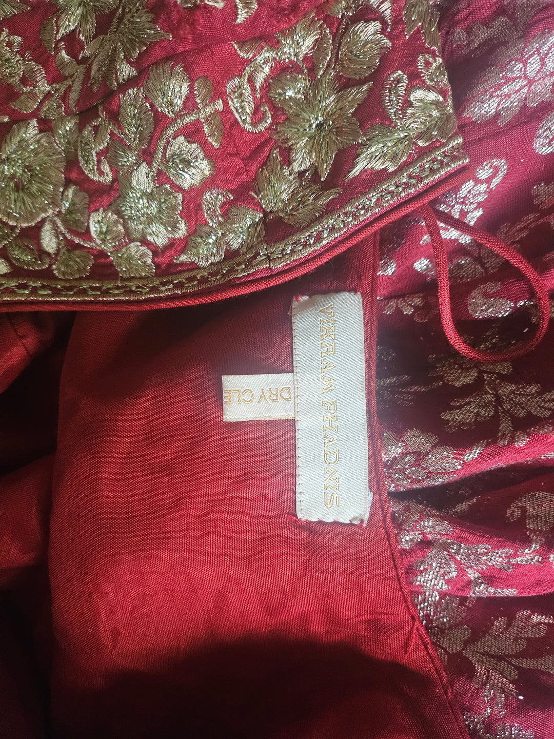 Vikram Phadnis Red Embroidered Anarkali Set