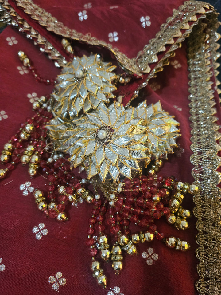 Vikram Phadnis Red Embroidered Anarkali Set