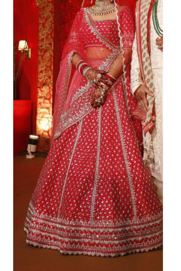Anushree Reddy Red Lehenga – Kuro Clothing India