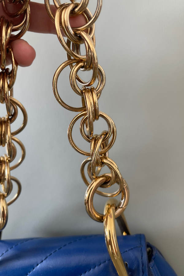 Chloe Blue Leather Mini Drew Bijou Crossbody Bag