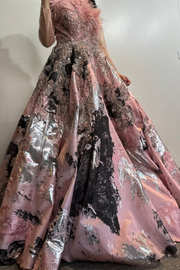 metallic sequinned gown