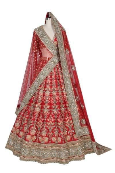Sabyasachi Red Embroidered Bridal Lehenga Set