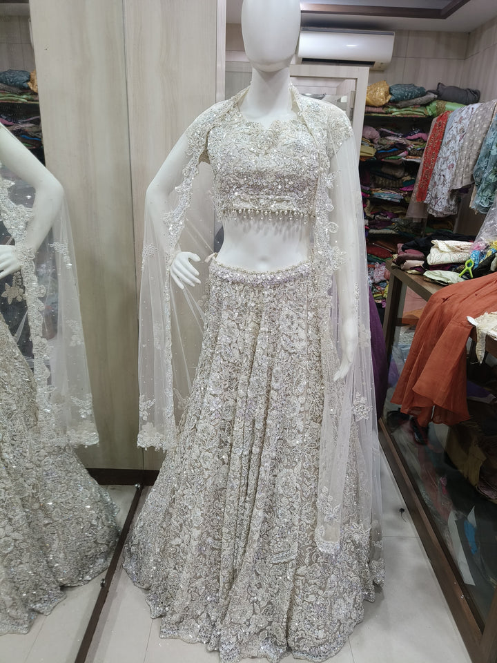 Seema Gujral Ivory Embellished Bridal Lehenga Set