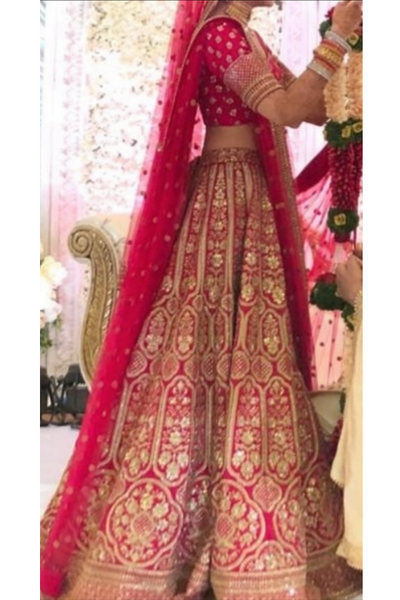 Sabyasachi Fuschia Pink bridal legenga