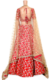 Sabyasachi red embroidered lehenga