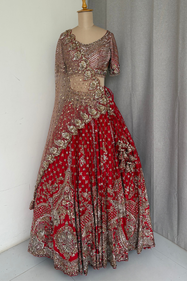 Red Embroidery Lehenga set