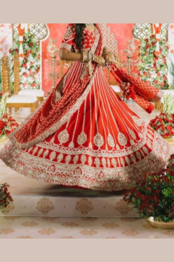 KALKI FASHION CRIMSON RED BRIDAL LEHENGA SET