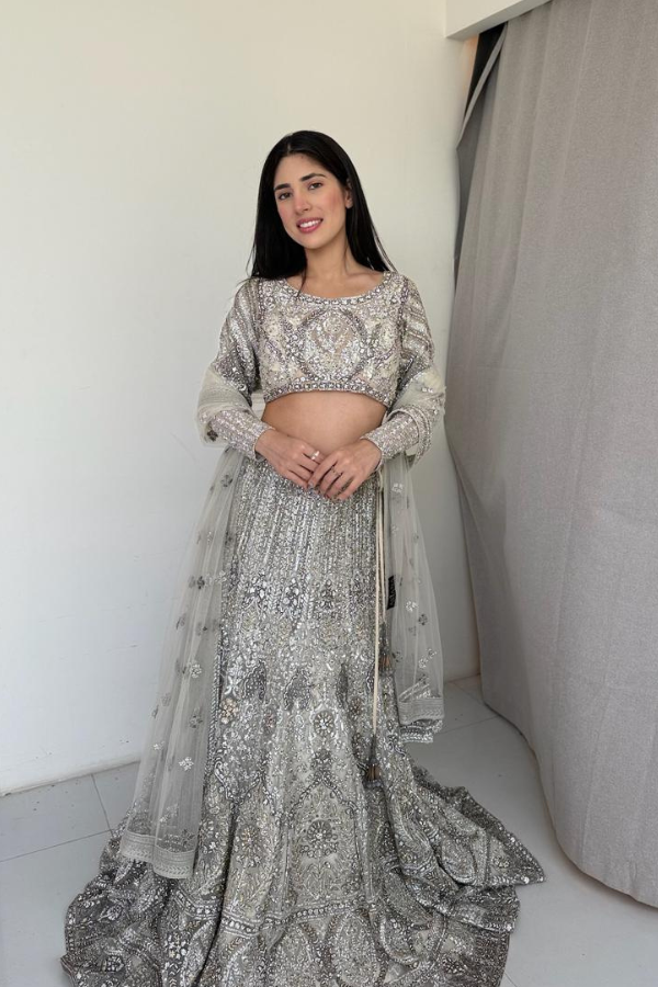 Silver Embellished lehenga set