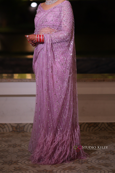 Kiasa Lavender embellished saree