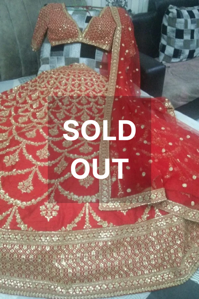 Sabyasachi red bridal lehenga