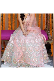 Aneesh Aggrawal pastel embellished lehenga set