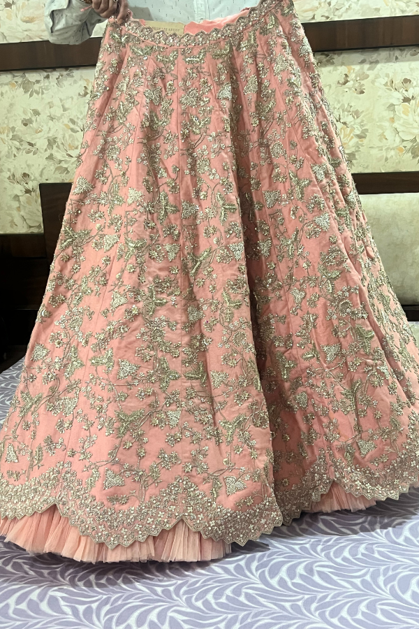 Anushree Reddy Peach embroidered lehenga