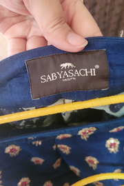 Sabyasachi Blue raw silk embroidered lehenga