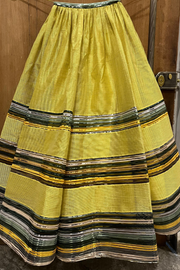 AMIT AGGARWAL Yellow Striped Gathered Lehenga Set