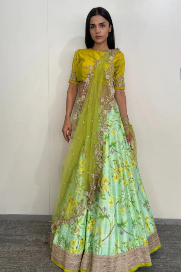 Mustard Floral lehenga set