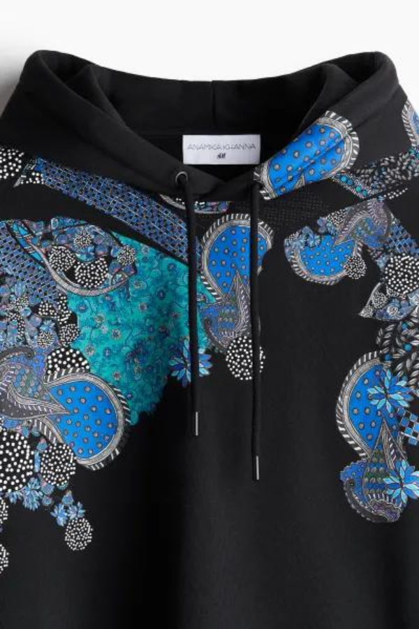 Anamika Khanna H&M Abstract-print cotton hoodie – Kuro Clothing India