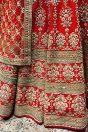 Sabyasachi red embroidered lehenga