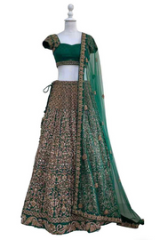 Shyamal & Bhumika green embroidered lehenga