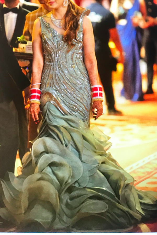 Gaurav Gupta sea green ruffled gown