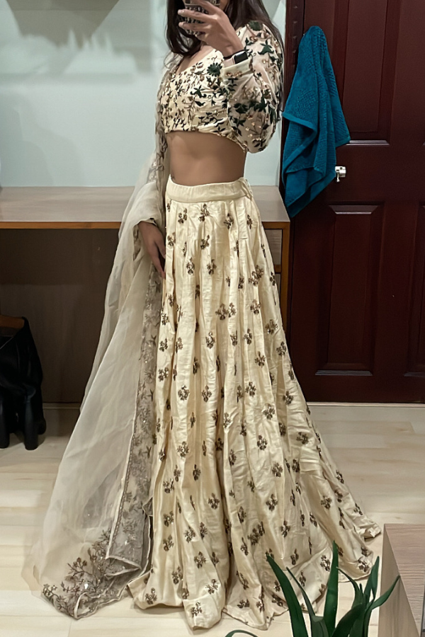 Astha Narang beige embroidered lehenga