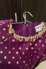 Mahima Mahajan purple banarsi Chanderi anarkali