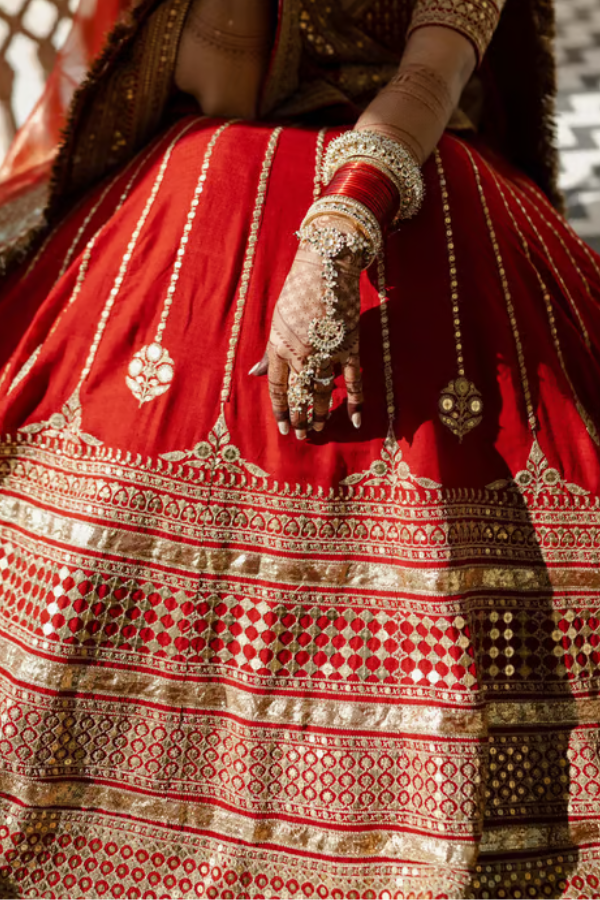 Sabyasachi red bridal lehenga
