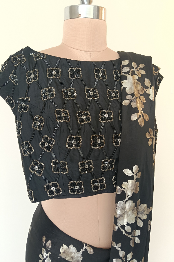 Draped floral Dhoti Saree