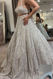 Surabhi Chopra white embellished lehenga