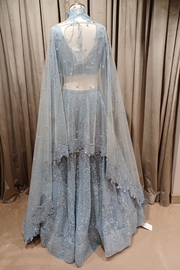 Falguni Shane peacock Light blue mirror work lehenga