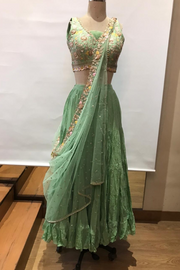 Chamee and Palak green lehenga set